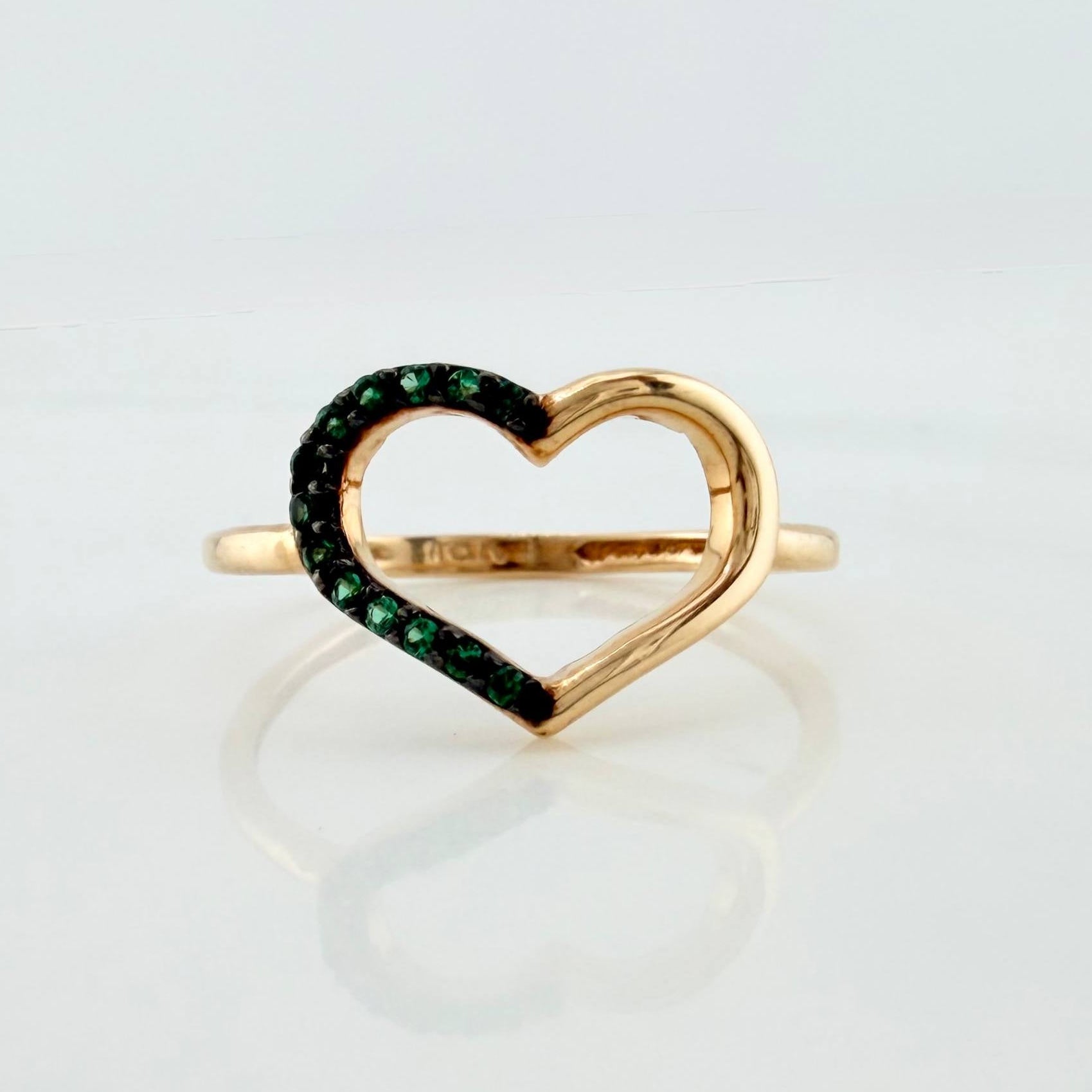Anillo Silueta Corazon 1.45 g / T5 3/4 Dos Oros Negro Amarillo 18K