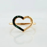 Anillo Silueta Corazon 1.45 g / T5 3/4 Dos Oros Negro Amarillo 18K
