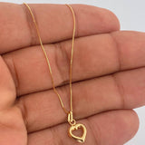 Set Cadena y Dije Veneciana + Silueta Corazon 1.5gr / Oro Amarillo 18K (Oferta) $