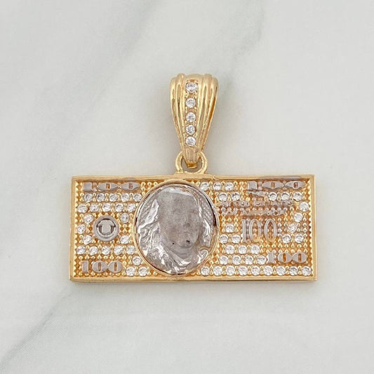 Dije One Dolar 3.75 g / 2.1 cm Dos Oros Amarillo Blanco 18K