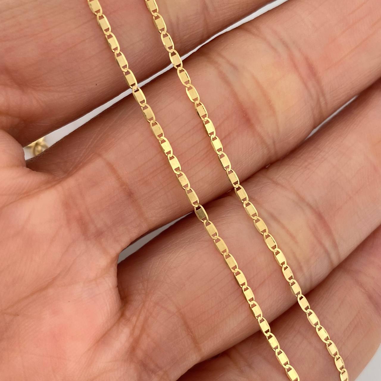 Cadena Escalera Plana 1.3 g / 50.3 cm / 1 mm Oro Amarillo 18K