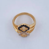 Anillo Doble Trebol 4.65gr / T6 1/2 / Tres Oros 18K &
