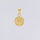 Dije Circulo Letra W 0.45g / 1.5cm Oro Amarillo 18K