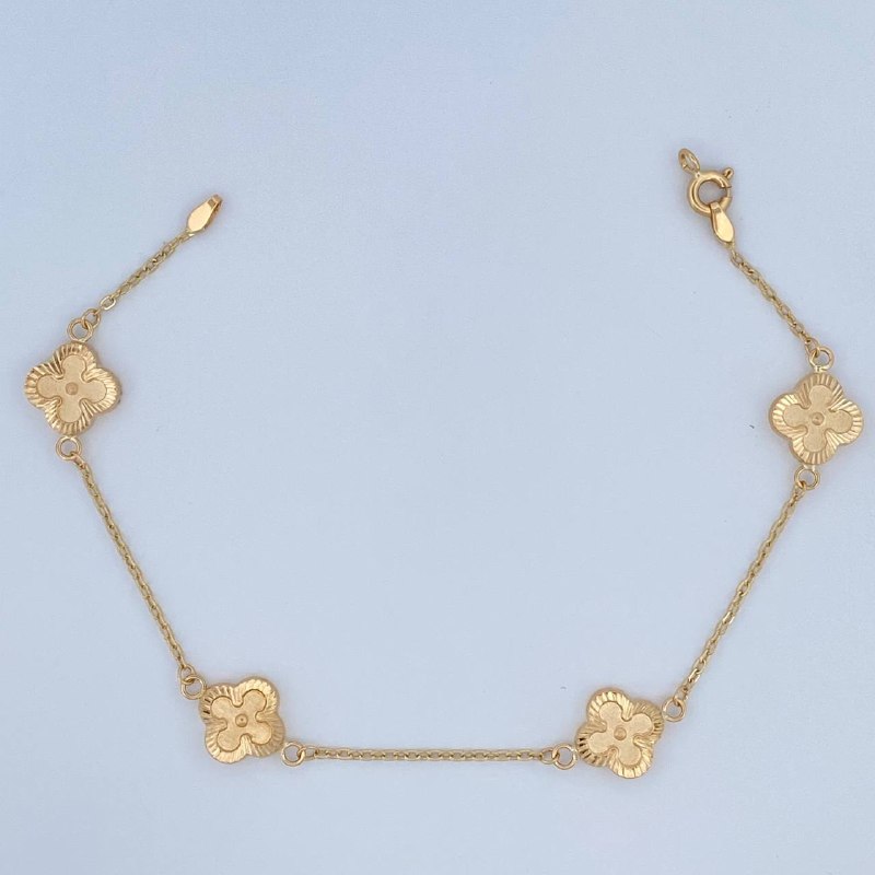 Pulso Trebol 3.5gr / 19cm / Nac. Esp Oro 18K &