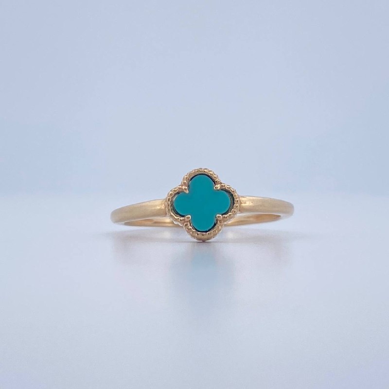 Anillo Trebol 2.15gr / T8 / Oro Amarillo 18K &