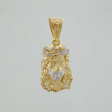 Dije Rostro Cristo 3.8 g / 3 cm Dos Oros Amarillo Blanco 18K