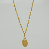Set Cadena Lazo + Dije Virgen De Guadalupe / 1,2 gr / 44.8 cm Oro Amarillo 18K