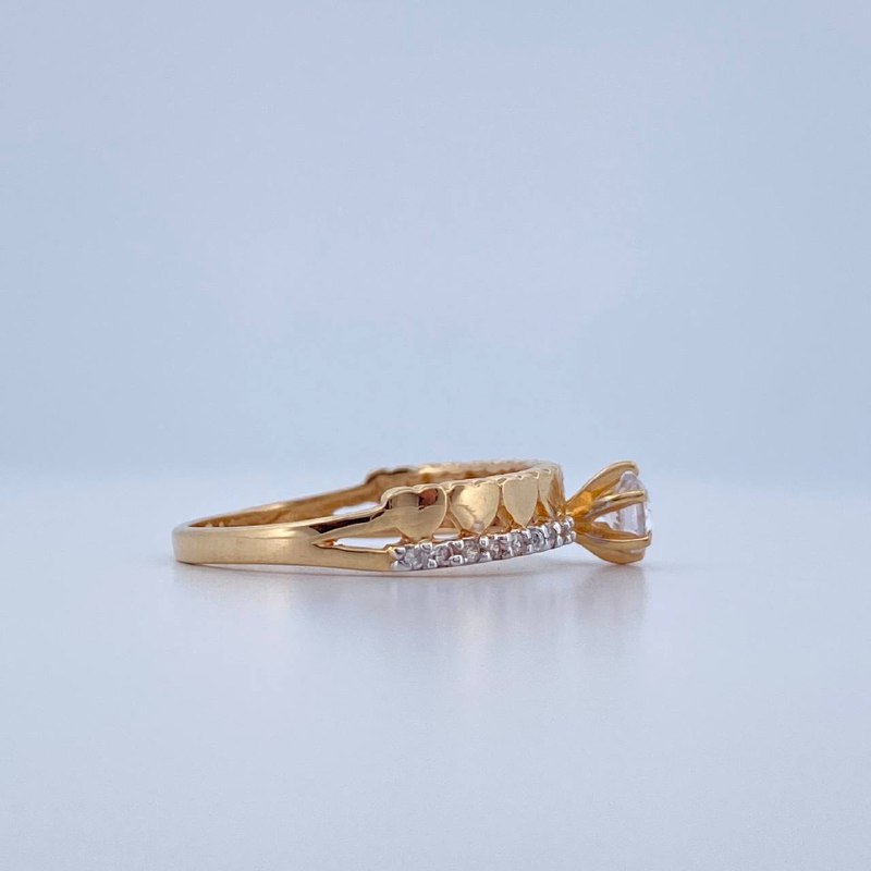 Anillo Corazones 2.25gr / T6 1/4 / Dos Oros Amarillo Blanco 18K &