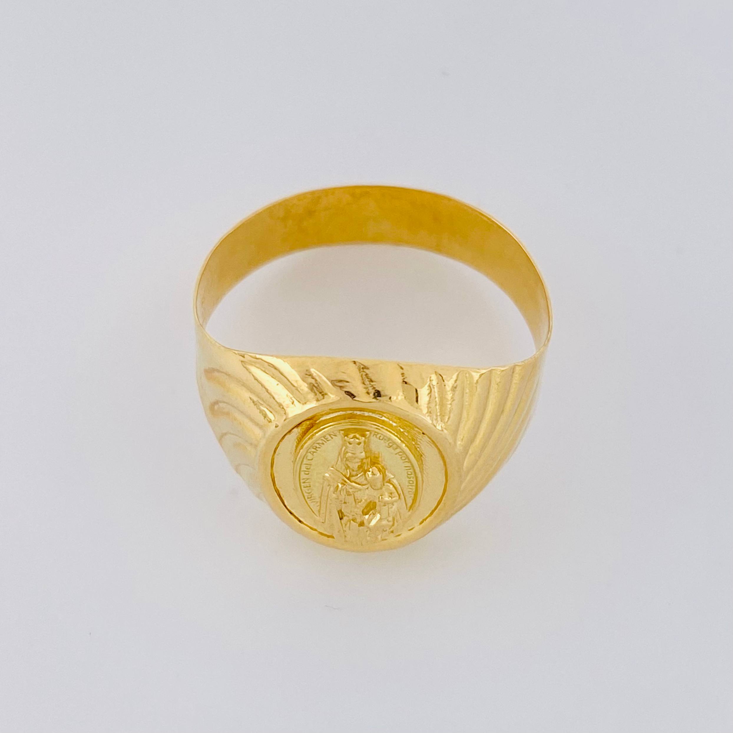 Anillo Virgen del Carmen 3.5g / T10 3/4 Oro Amarillo 18K