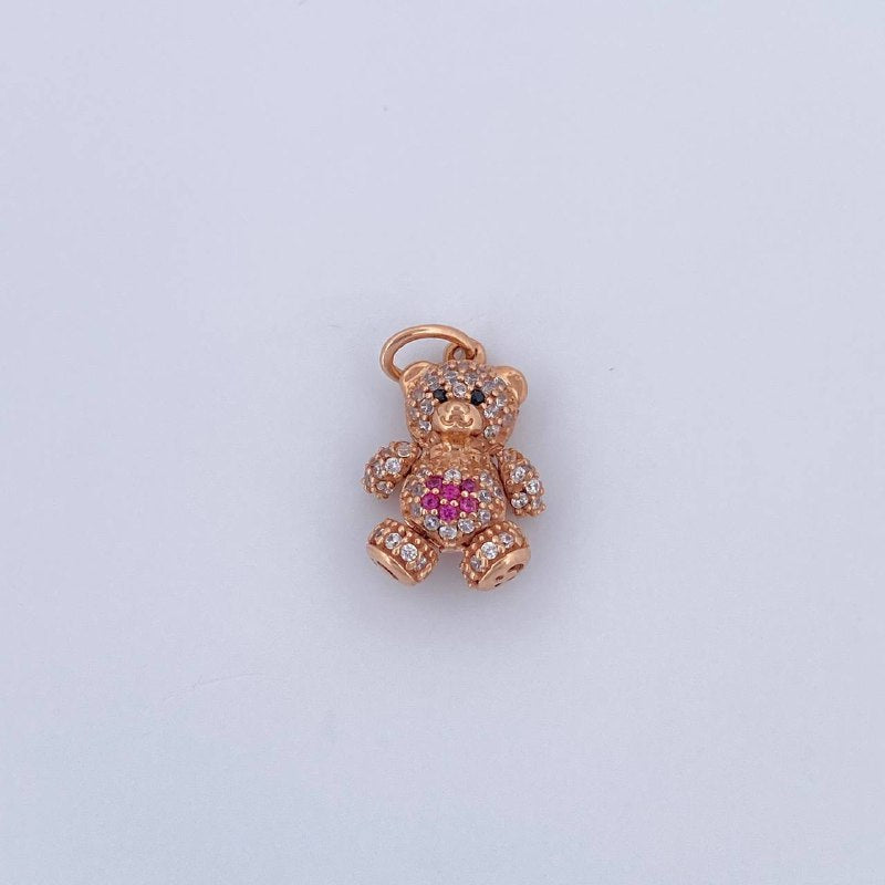 Dije Oso Articulado Corazon 2.6gr / 2cm / Oro 18K &