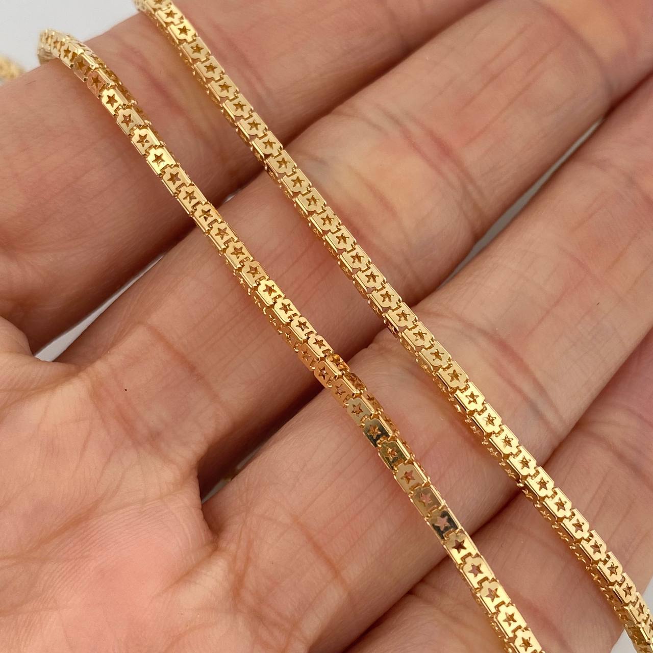 Cadena Veneciana Estrellas 8.1 g / 50 cm / 2 mm Oro Amarillo 18K