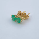 Topos Cuatro Garras Esmeralda 0.95gr / Oro Amarillo 18K %