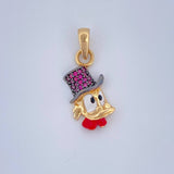 Dije Cabeza Pato 1.9gr / 2.5cm / Dos Oros Amarillo Negro 18K $