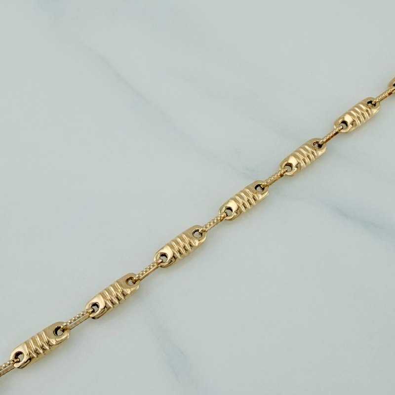 Pulso Rustico Cilindro Barril 5.5 g / 25.8 cm / 3.9 mm Oro Amarillo 18K