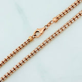 Cadena Ice 24 g / 70.4 cm / 3 mm Dos Oros Blanco Rosa 18K