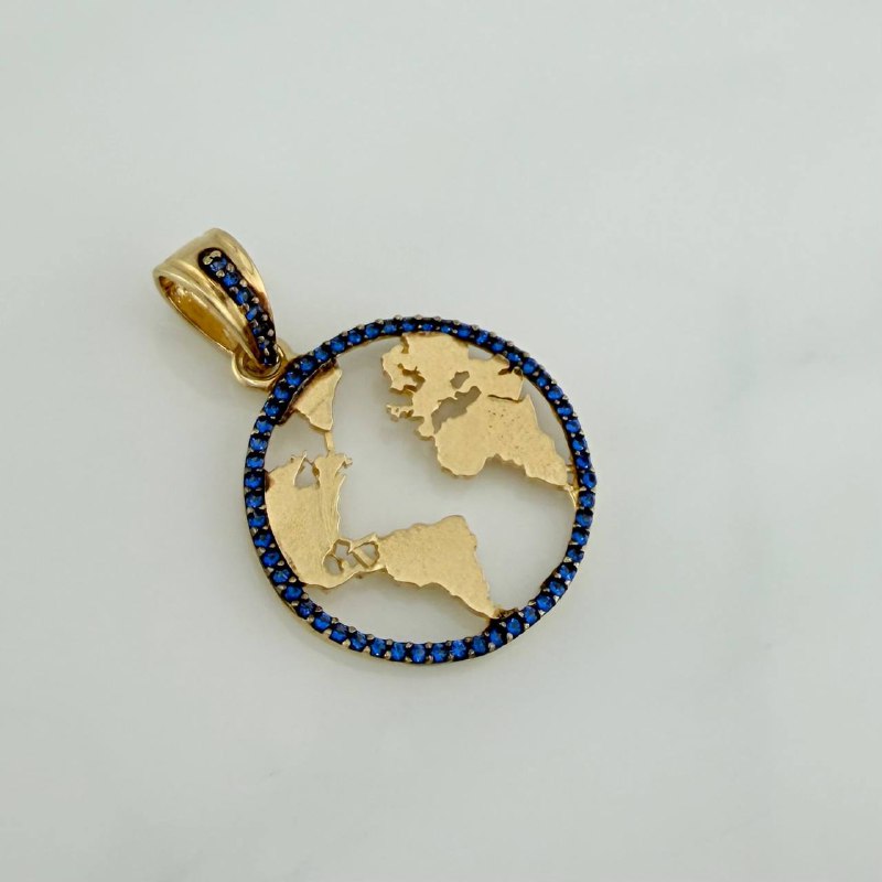Dije Silueta Tierra 3.4 g / 3.3 cm Oro Amarillo 18K