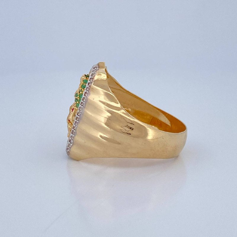 Anillo Virgen de Guadalupe 11gr / T12 1/2 / Dos Oros Amarillo Blanco 18K $
