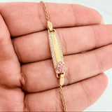Pulso Bebé Placa Bebe Aro Seguido Corazón 2.8 g / 14 cm / 0.75 mm Oro Amarillo 18K