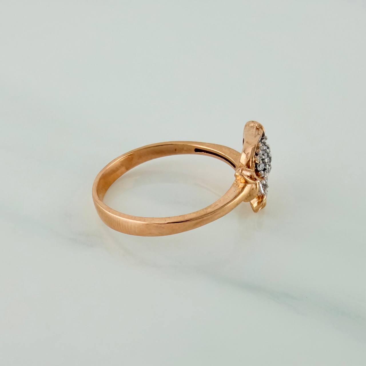 Anillo Rosas 2.7gr / T7 1/4 / 2.2cm / Dos Oros Blanco Rosa 18K