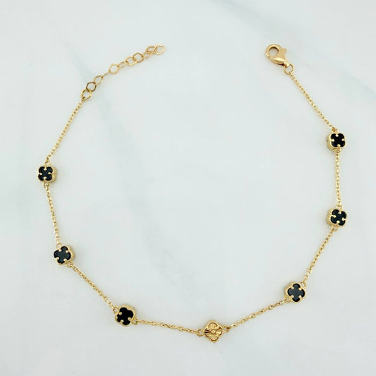 Pulso Trebol Aro Seguido 3.2 g / 21.7 cm / 4 mm Oro Amarillo 18K