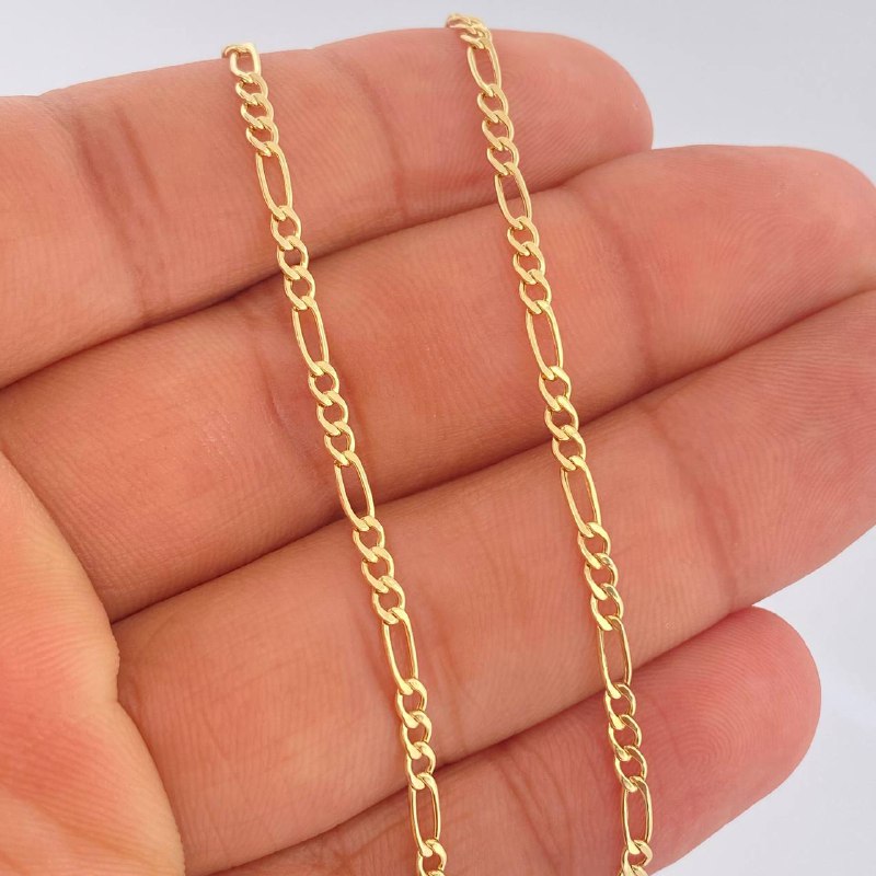 Cadena Figaro 2.75gr / 61cm / Oro Amarillo +1 14K Italy $