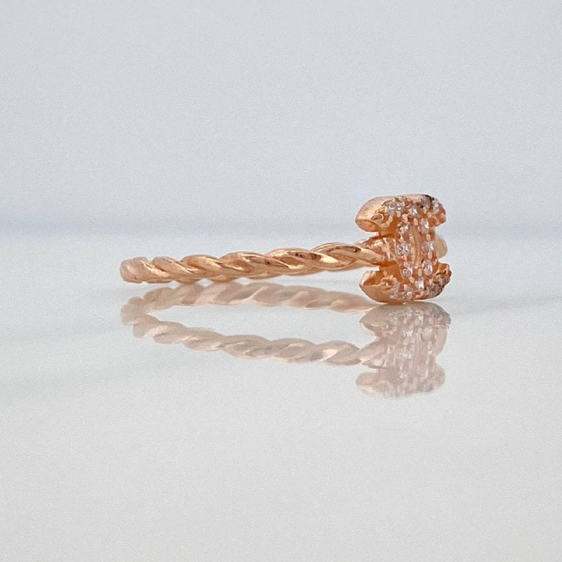 Anillo Ola Cruzada 1.45 g / T6 3/4 Oro Rosa 18K