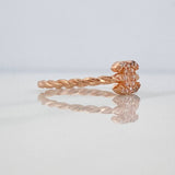 Anillo Ola Cruzada 1.45 g / T6 3/4 Oro Rosa 18K