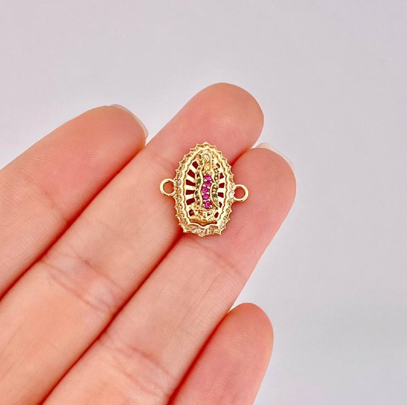 Herraje Virgen de Guadalupe 2.25g / 1.6cm Oro Amarillo 18K