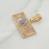 Dije One Dolar 3.75 g / 2.1 cm Dos Oros Amarillo Blanco 18K
