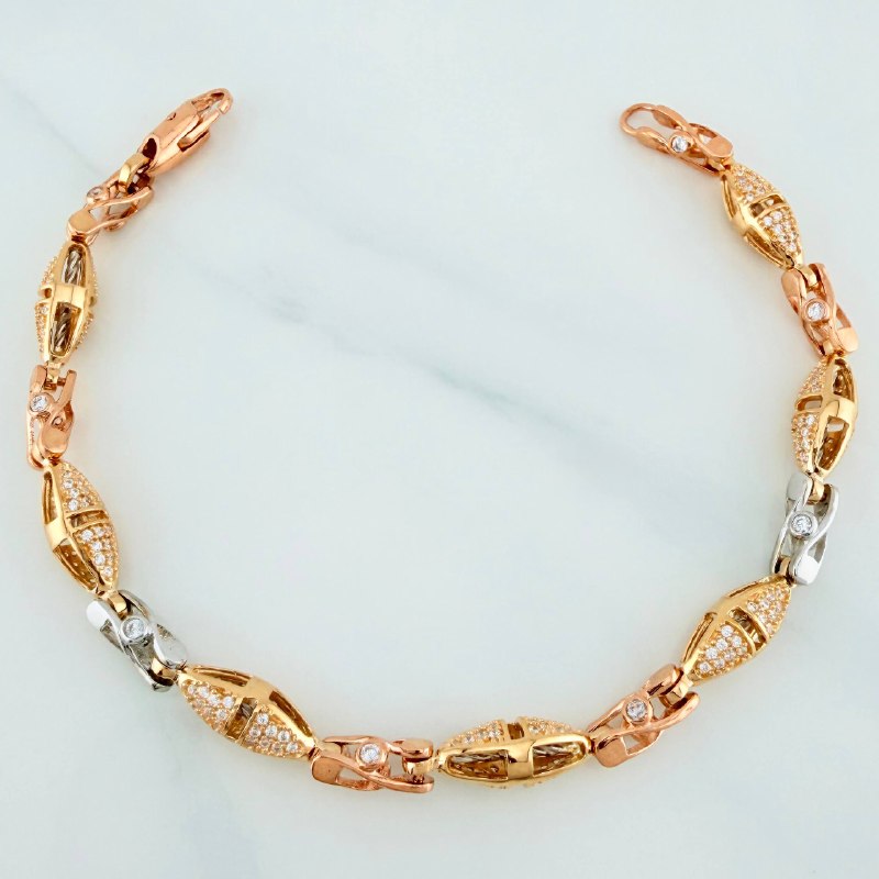 Pulso Rustico Dubai 16.65 g / 20 cm / 5.8 mm Tres Oros 18K