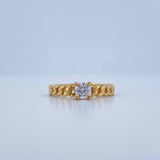 Anillo Solitario Cubano 1.95gr / T5 / Oro Amarillo 18K &
