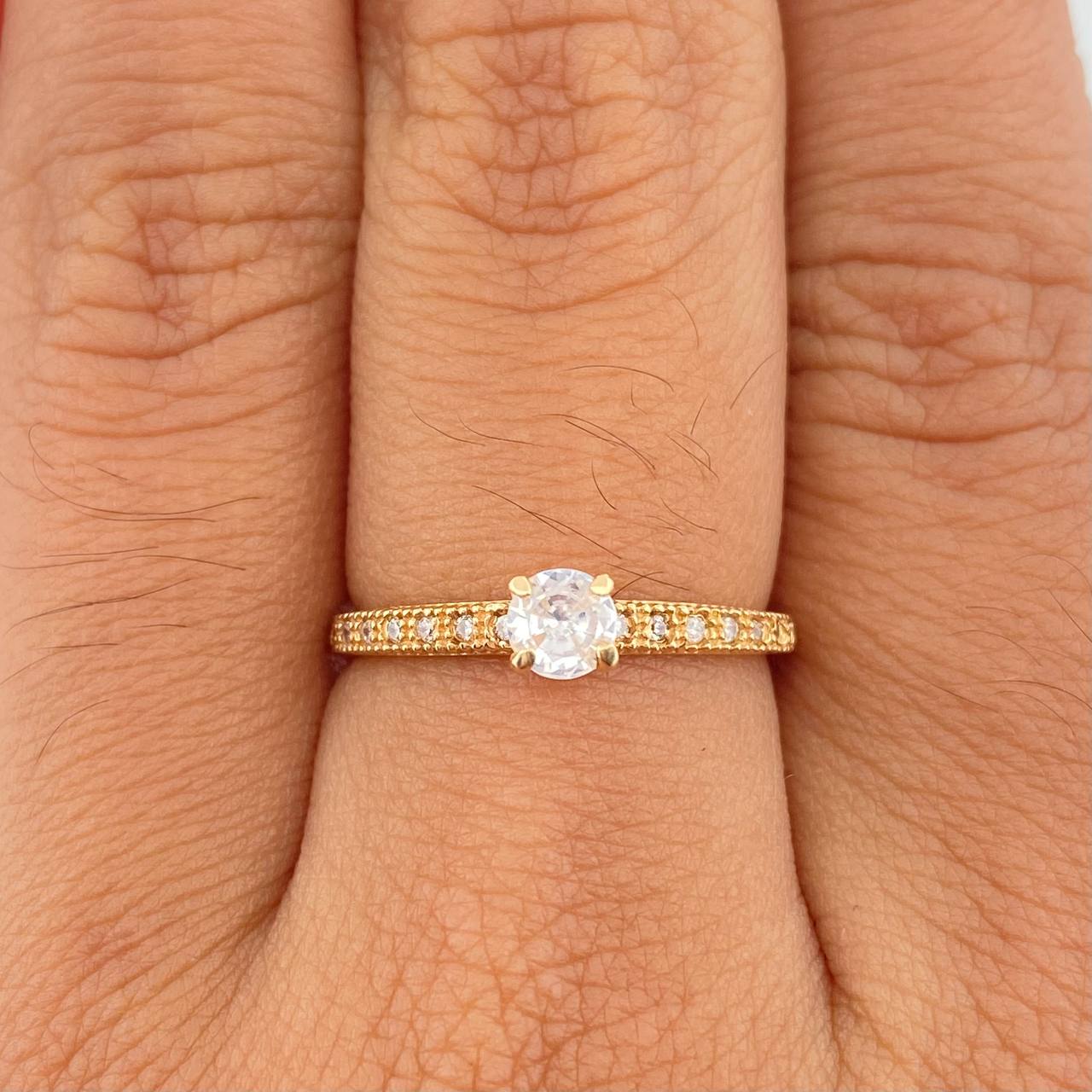 Anillo Solitario Churumbela 1.4gr / T5 1/2 / 2.2cm / Oro Amarillo 18K $