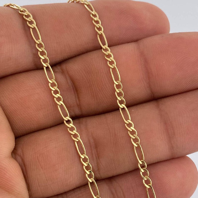 Cadena Figaro 2.8gr / 61.1cm / Oro Amarillo +1 14K Italy &