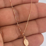 Set Cadena y Dije Veneciana + Virgen Guadalupe 1.7gr / Oro Amarillo 18K (Oferta) $