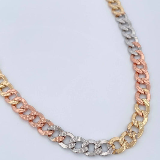 Cadena Cubana 20gr / 60.5cm / Tres Oros +3 14K Italy &