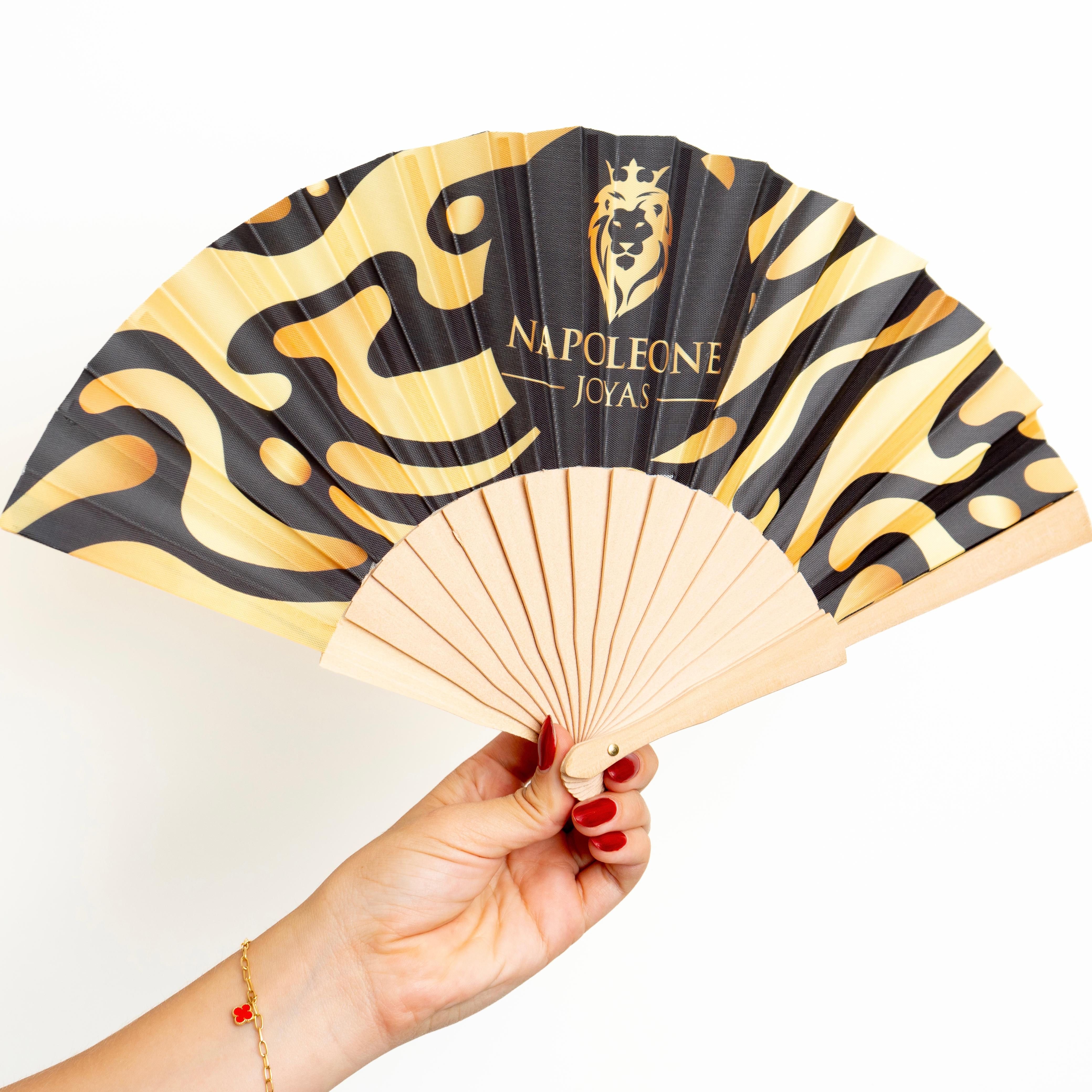 Abanico decorativo Gold Lovers negro