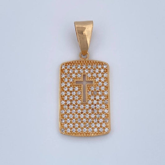 Dije Cruz Placa 3gr / 3cm / Oro Amarillo 18K $