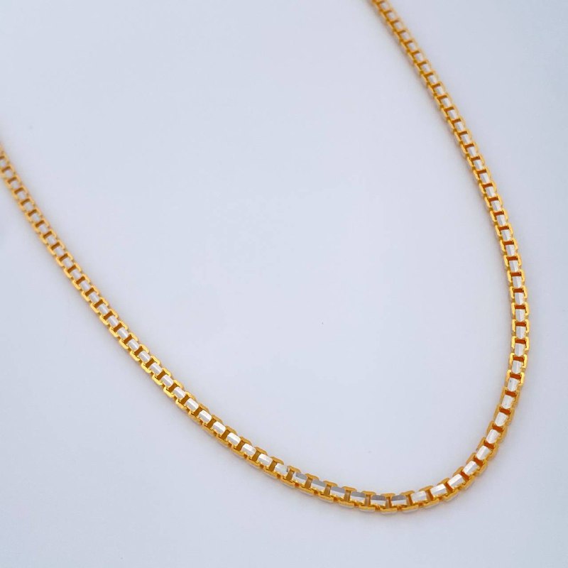 Cadena Veneciana 12.65gr / 50cm / Dos Oros Amarillo Blanco +3 18K $
