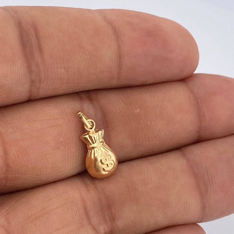 Dije Bolsa De Dinero 0.45gr / 1.8cm / Oro Amarillo 18K &