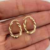 Candongas Milu Ovalada Rayadas 1.55 g / 2 cm Oro Amarillo 18K