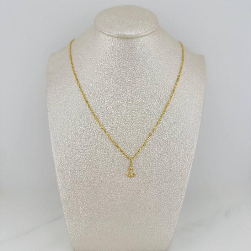 Set Cadena Lazo + Dije Ancla / 1,15 gr / 45 cm Oro Amarillo 18K