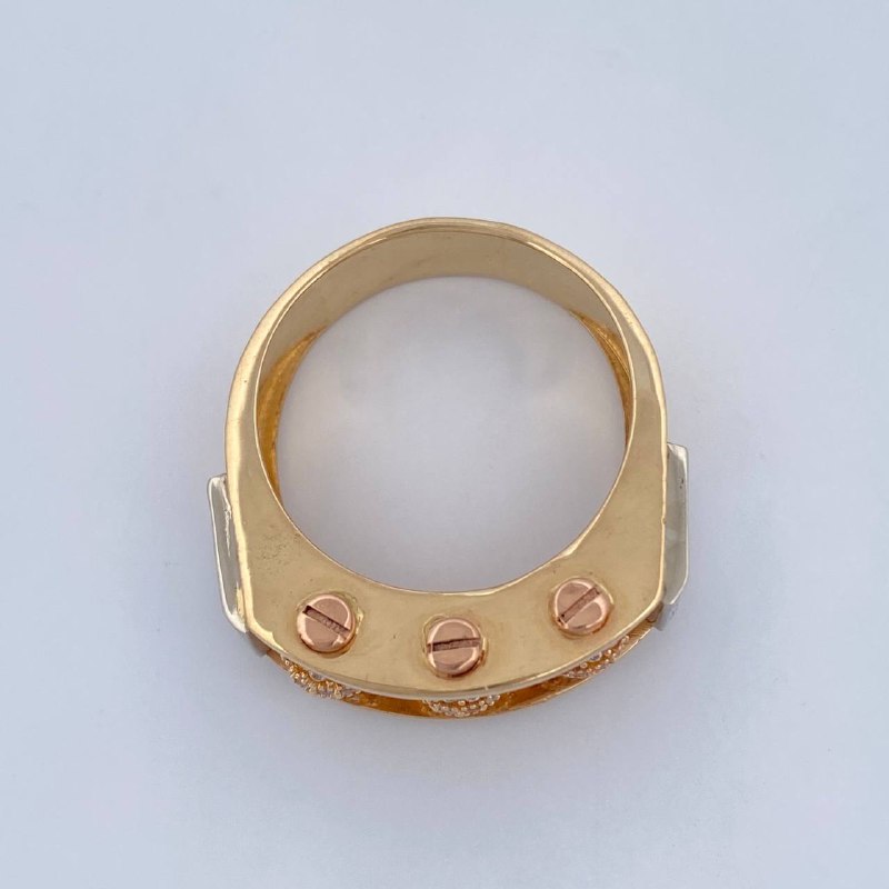 Anillo Bolas De Fuego 12.4gr / T10 3/4 / Tres Oros 18K &