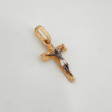 Dije Cruz Cristo Milagroso De Buga 0.85 g / 2.3 cm Tres Oros 18K