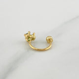 Piercing Curvo Flor 0.6 g / 1 cm Oro Amarillo 18K