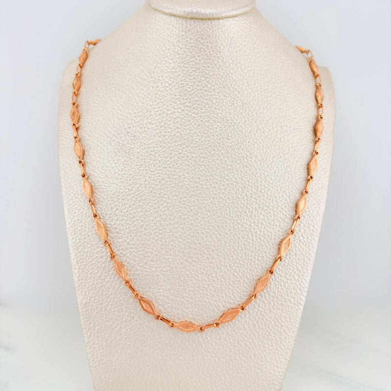 Cadena Rustica Eslabon 8.35 g / 51 cm / 4 mm Oro Rosa 18K