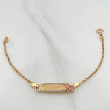 Pulso Bebé Placa Bebe Aro Seguido Corazón 2.8 g / 14 cm / 0.75 mm Oro Amarillo 18K