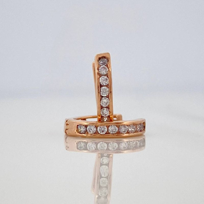 Candongas Carril 1.15 g / 1 cm Oro Rosa 18K