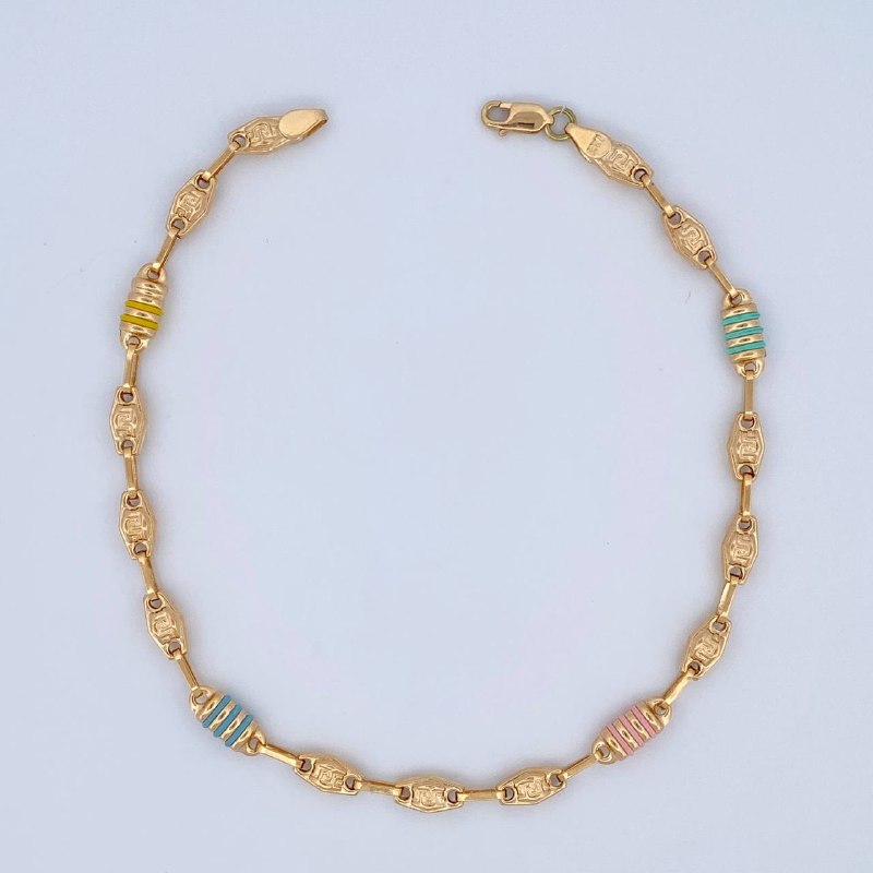 Tobillera Rustica Tribal 6.55gr / 26cm / Oro 18K &