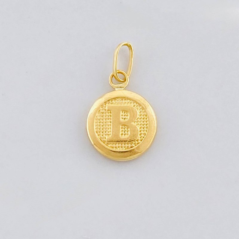 Dije Circulo Letra B 0.4g / 1.6cm Oro Amarillo 18K