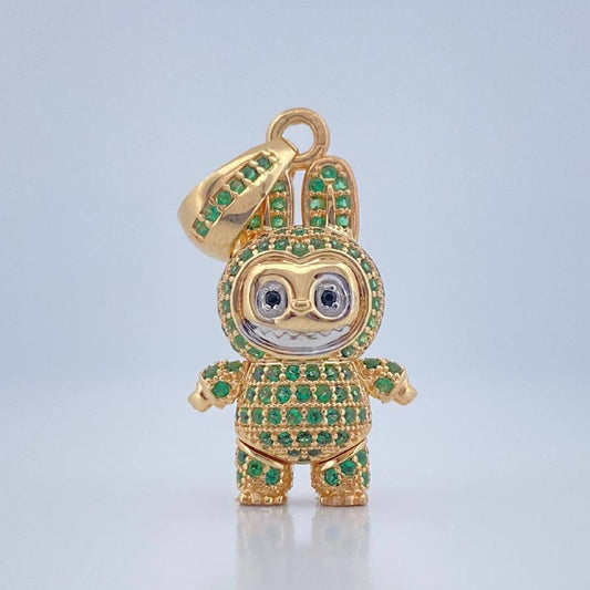 Dije Conejo Sonriente 5.95gr / 3.5cm / Dos Oros Amarillo Blanco 18K &